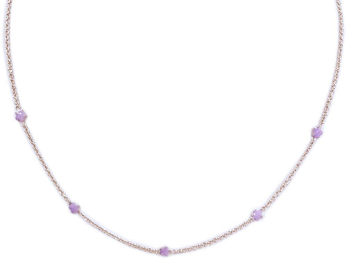 Collana Girocollo ragazza- donna in Argento 925 con Stelle Pendenti Lilla Argento Ipoaallergico e Rodiato oro bianco.