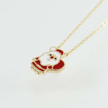 I Giampini collana in argento con centrale Babbo Natale smaltato