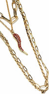 Collana Lunga Donna Multi Filo Catene Cornetto Porta Fortuna Swarovski Rossi Collana Charms Estivi Oro Bijoux Mya Collana You Store - Messina, Commerciovirtuoso.it