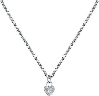 Collana-MORELLATO-donna-Abbraccio-acciaio-cuore-lucchetto