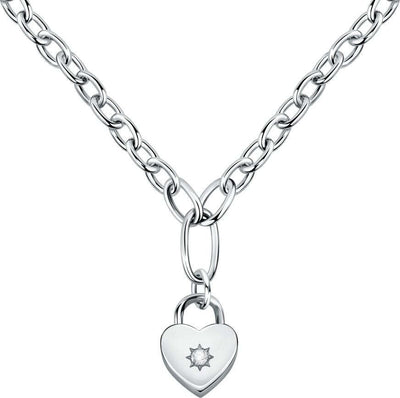 Collana-MORELLATO-donna-Abbraccio-acciaio-cuore-/-lucchetto