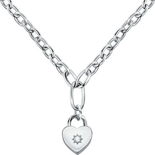 Collana-MORELLATO-donna-Abbraccio-acciaio-cuore-/-lucchetto