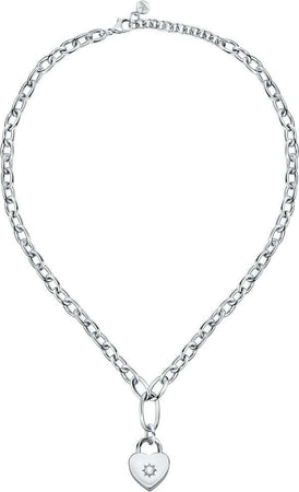 Collana-MORELLATO-donna-Abbraccio-acciaio-cuore-/-lucchetto
