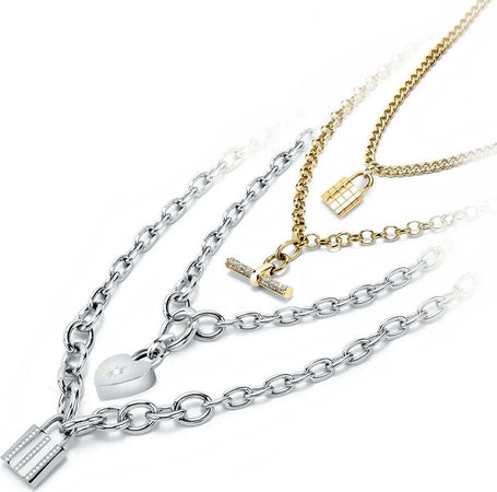 Collana-MORELLATO-donna-Abbraccio-acciaio-cuore-/-lucchetto