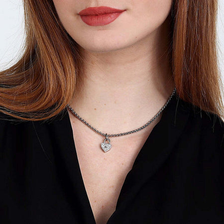 Collana-MORELLATO-donna-Abbraccio-acciaio-cuore-lucchetto