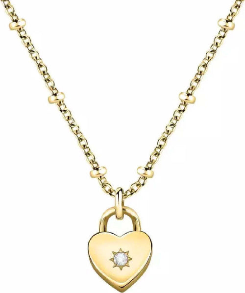 Collana-MORELLATO-donna-Abbraccio-acciaio-dorato-/-cuore