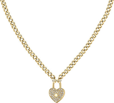 Collana-MORELLATO-donna-Abbraccio-dorata-cuore-lucchetto