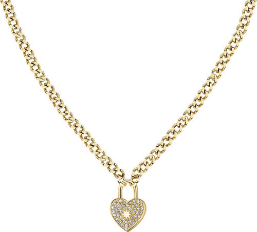 Collana-MORELLATO-donna-Abbraccio-dorata-cuore-lucchetto