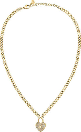 Collana-MORELLATO-donna-Abbraccio-dorata-cuore-lucchetto