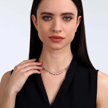 Collana-MORELLATO-donna-Colori-acciaio-/-cristalli-bianco