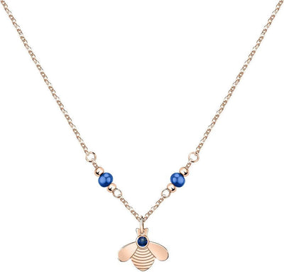 Collana-MORELLATO-donna-Maia-acciaio-oro-rosa-/-pietre-blu