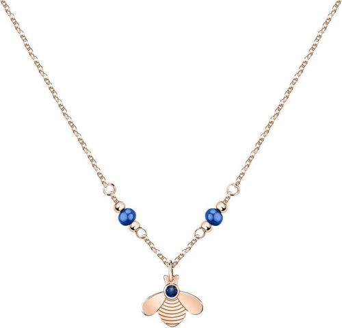 Collana-MORELLATO-donna-Maia-acciaio-oro-rosa-/-pietre-blu