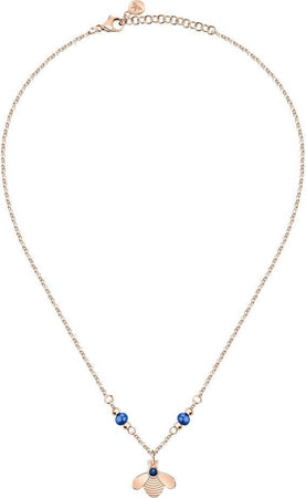 Collana-MORELLATO-donna-Maia-acciaio-oro-rosa-/-pietre-blu
