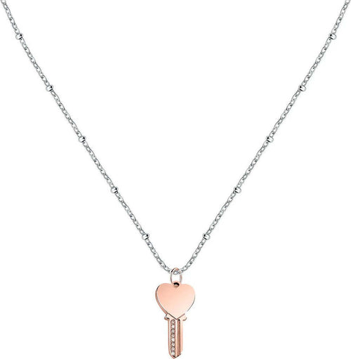 Collana-MORELLATO-donna-Mascotte-acciaio-/-Chiave-oro-rosa