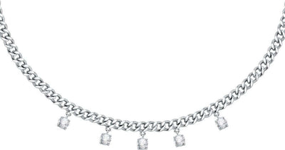 Collana-MORELLATO-donna-Poetica-acciaio-/-cristalli-bianchi