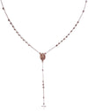 Collana Rosario Unisex in Argento 925 millesimi Rosiato in Oro Bianco 60cm
