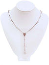 Collana Rosario Unisex in Argento 925 millesimi Rosiato in Oro Bianco 60cm