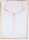 Collana Rosario Unisex in Argento 925 millesimi Rosiato in Oro Bianco 60cm