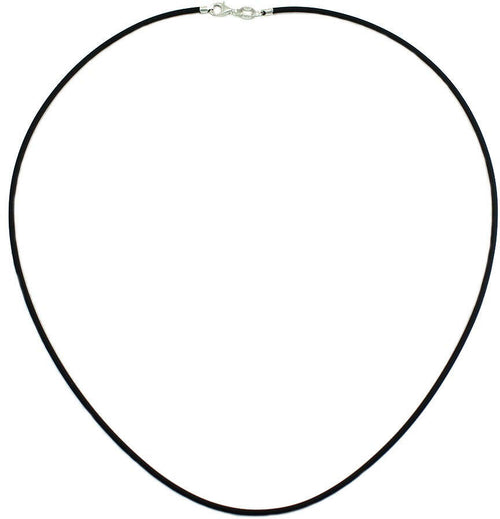 Collana caucciù nero 2 mm  lunghezza 42 cm