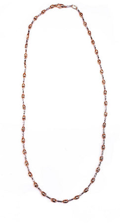 Collana uomo a maglia in Oro giallo e bianco 18 kt Accessorio Uomo Regalo per lui