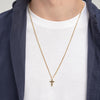 Collana Uomo Brosway Bbc02 Ciondolo Croce in Smalto Nero E Zirconi