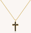 Collana Uomo Brosway Bbc08 Con Ciondolo Croce Smalto Nero
