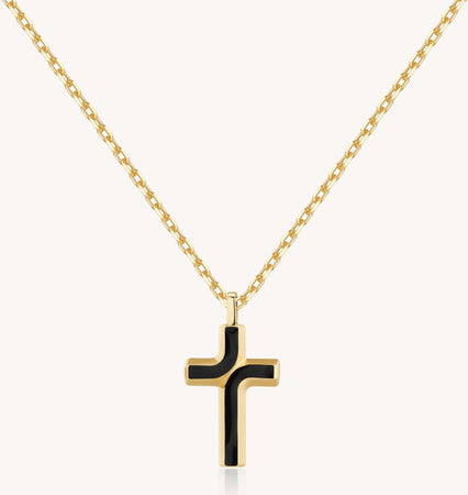 Collana Uomo Brosway Bbc08 Con Ciondolo Croce Smalto Nero