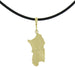Collana uomo caucciù con pendente Sardegna in argento dorato lavorazione corbula