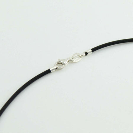 Collana uomo caucciù con pendente Sardegna in argento dorato lavorazione corbula