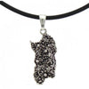 Collana uomo caucciù con pendente Sardegna in argento brunito con montagne in rilievo