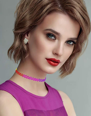 10 Collane Collana Girocollo Gomma Stretch Moda Gotico Elastico Effetto Tatoo Bracciali e Collane Trade Shop italia - Napoli, Commerciovirtuoso.it