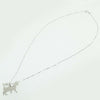 Collanina con pendente gatto coda alzata in argento con collare glitterato
