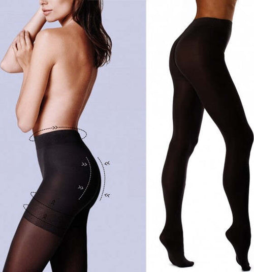 Collant-280-Den-Calze-Calza-Nero-Modellante-Snellente-Press-up-Body-Care