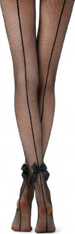 Collant-A-Rete-Vita-Alta-Dupu-Mod-F1002-Elasticizzate-Microrete-Fiocchi-Caviglia