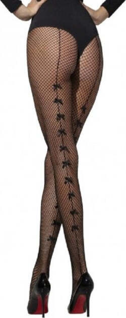 Collant-A-Rete-Vita-Alta-Dupu-Mod-F1003-Elasticizzante-Microrete-Fiocchi-Retro
