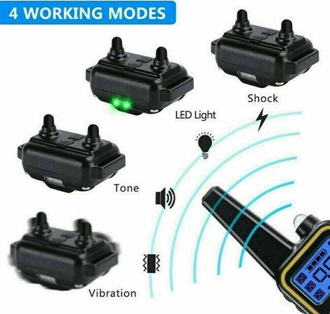 COLLARE-800M-IMPERMEABILE-TELECOMANDO-CANI-SCOSSA-ELETTRICO-ADDESTRAMENTO-LCD