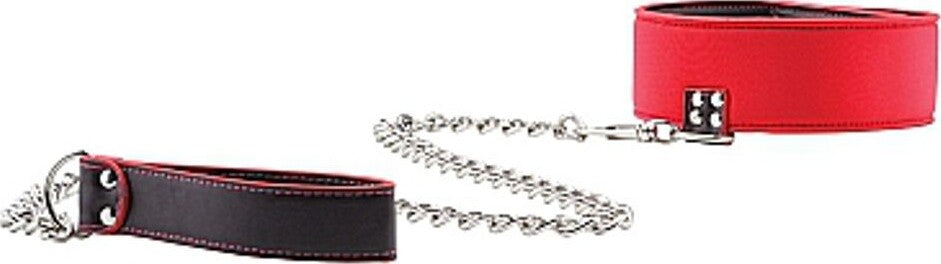 Collare Bondage Con Catena 75cm In Ecopelle Ouch! Reversibile Collare Rosso Salute e cura della persona/Erotismo e contraccezione/Bondage/Collari Kondorama - Martinsicuro, Commerciovirtuoso.it