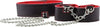 Collare Bondage con manette e Catena 75cm in ecopelle Ouch! Reversibile Collare e Polsini Rosso Salute e cura della persona/Erotismo e contraccezione/Bondage/Set Kondorama - Martinsicuro, Commerciovirtuoso.it