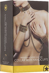 Collare Con Polsiere in Cuoio Rigenerato Collegate Da Catena in Ottone gioco di coppia sottomissione collare con catene Salute e cura della persona/Erotismo e contraccezione/Sex toys/Set Kondorama - Martinsicuro, Commerciovirtuoso.it