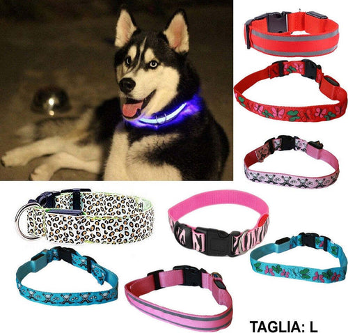 Collare Per Cane Cani A Led Luminoso Sicurezza Led Notturno Clip Fantasia Tg.l Prodotti per animali domestici/Cani/Collari imbracature e guinzagli/Collari/Collari standard Trade Shop italia - Napoli, Commerciovirtuoso.it