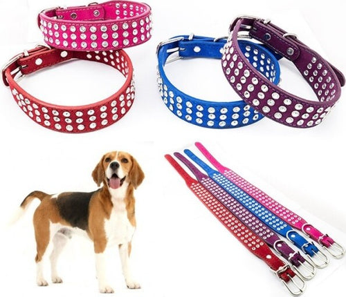 Collare-Per-Cane-Cani-Con-Strass-E-Brillantini-Brillantinato-Taglia-Media