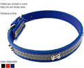 Collare-Per-Cani-Cuccioli-Gatti-Animali-In-Cuoio-45-Cm-Vari-Colori-Strass-Osso