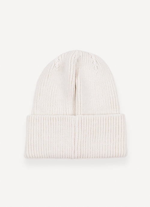 Cappello unisex Colmar bianco effetto ciniglia con risvolto e logo laterale dietro