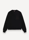 Colmar Felpa uomo con taschino e logo in cotone felpato nero
