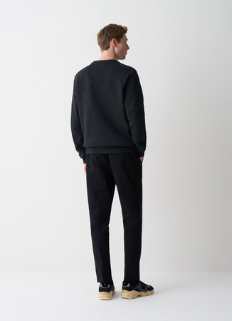 Colmar Felpa uomo con taschino e logo in cotone felpato nero