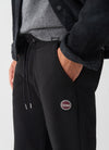 Colmar Pantalone in felpa uomo nero in cotone con coulisse e logo laterale