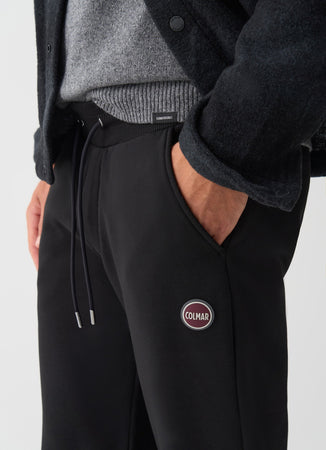 Colmar Pantalone in felpa uomo nero in cotone con coulisse e logo laterale