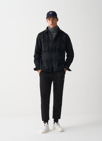 Colmar Pantalone in felpa uomo nero in cotone con coulisse e logo laterale