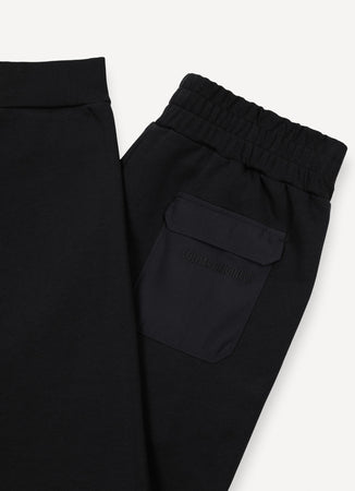 Colmar Pantalone in felpa uomo nero con taschino posteriore e coulisse