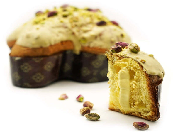 Colomba al Pistacchio e Cioccolato Bianco Artigianale Farcita con Crema di Pistacchio Siciliana Focaccia Pasquale Fatta a Mano Made in Italy 1Kg La Bottega Reale